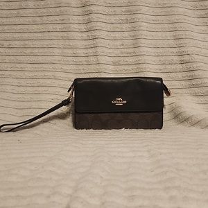 Black and brown coach wallet
